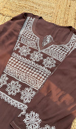 Load image into Gallery viewer, Women&#39;s Lucknowi Handcrafted Modal Cotton Chikankari Kurti - HONC0301055
