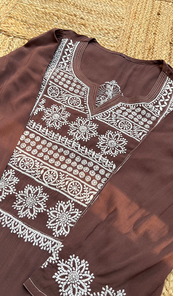 Women's Lucknowi Handcrafted Modal Cotton Chikankari Kurti - HONC0301055