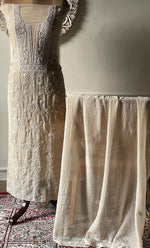 Load image into Gallery viewer, Women's Lakhnavi Handcrafted Unstitched Mul Chanderi Kurta And Dupatta Set - HONC0329035