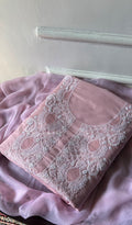 Women's Lakhnavi Handcrafted Cotton Unstitched Chikankari Suit Material - HONC0374489