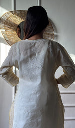 Load image into Gallery viewer, Women's Lakhnavi Handcrafted Cotton Chikankari Kurti - HONC0356935