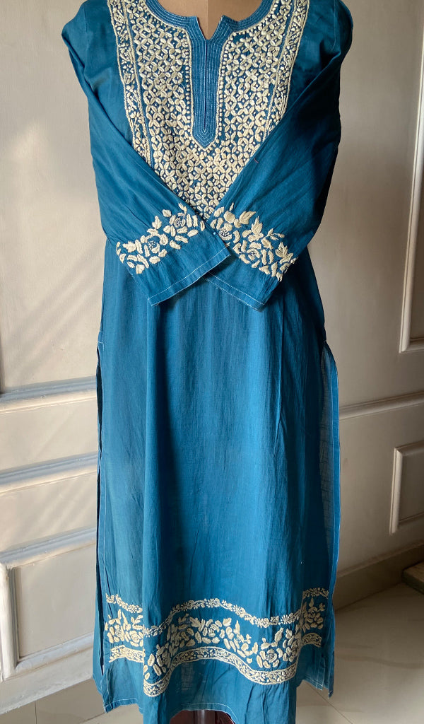 Women's Lucknowi Handcrafted Cotton Chikankari Kurti - HONC0301066