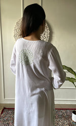 Load image into Gallery viewer, Rehana Women's Lakhnavi Handcrafted Modal Cotton Chikankari Top - HONC0307560