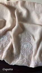 Load image into Gallery viewer, Women&#39;s Lakhnavi Handcrafted Mul Chanderi Chikankari Full Suit Material - HONC0282561
