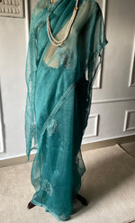 Load image into Gallery viewer, Women&#39;s Lucknowi Handcrafted Pure Organza Silk Chikankari Saree - HONC0277626
