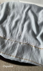 Load image into Gallery viewer, Women&#39;s Lakhnavi Handcrafted Mul Chanderi Semi - Stitched Kurta And Dupatta Set- HONC0309525
