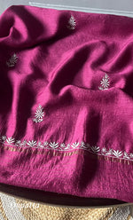 Load image into Gallery viewer, Women&#39;s Lakhnavi Handcrafted Munga Silk Chikankari Kurta And Dupatta Set- HONC0264872

