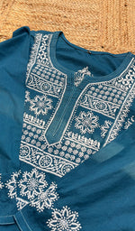 将图像加载到图库查看器中， Women&#39;s Lucknowi Handcrafted Cotton Chikankari Kurti - HONC0300979
