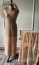 Load image into Gallery viewer, Women's Lakhnavi Handcrafted Mul Chanderi Unstitched Kurta And Dupatta Set- HONC0337823