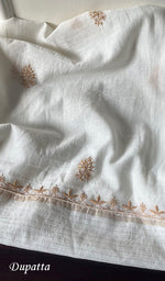 Load image into Gallery viewer, Mehr Women&#39;s Lakhnavi Handcrafted Maheshwari Mul Chanderi Unstitched Kurta And Dupatta Set - HONC0278104
