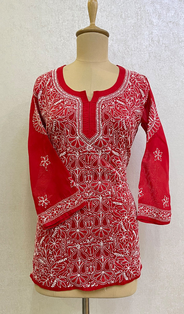 Women's Lucknowi Handcrafted Cotton Chikankari Top - HONC0165190
