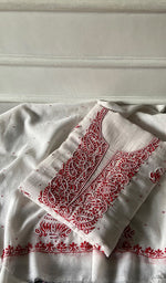 Load image into Gallery viewer, Madiha Women's Lakhnavi Handcrafted Mul Chanderi Unstitched Kurta And Dupatta Set - HONC0365666