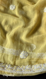 Load image into Gallery viewer, Women&#39;s Lucknowi Handcrafted Faux-Georgette Chikankari Suit Material - HONC0263414
