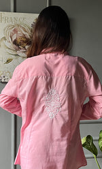 Load image into Gallery viewer, Women&#39;s Lakhnavi Handcrafted Cotton Chikankari Top - HONC0308384
