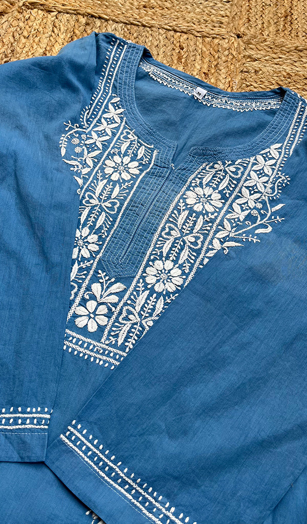 Women's Lucknowi Handcrafted Cotton Chikankari Kurti - HONC0301076