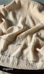 将图像加载到图库查看器中， Women&#39;s Lakhnavi Handcrafted Mul Chanderi Semi - Stitched Kurta And Dupatta Set - HONC0284751
