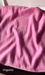 Load image into Gallery viewer, Women&#39;s Lakhnavi Handcrafted Unstitched Mul Chanderi Kurta And Dupatta Set - HONC0323630
