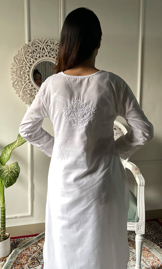 Women's Lucknowi Handcrafted Cotton Chikankari Kurti - HONC0330732