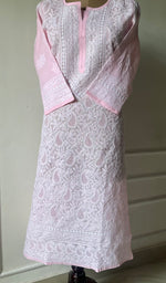 Load image into Gallery viewer, Women&#39;s Lakhnavi Handcrafted Cotton Chikankari Kurti - HONC0274189

