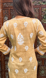 Load image into Gallery viewer, Women&#39;s Lakhnavi Handcrafted Cotton Chikankari Kurti - HONC0129861
