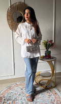 Bhumika Women's Lakhnavi Handcrafted Cotton Chikankari Top - HONC0346332