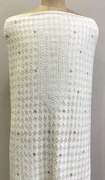 Load image into Gallery viewer, Lucknowi Handcrafted Pure Georgette Chikankari Unstitched Men&#39;s Kurta Fabric - HONC0132283

