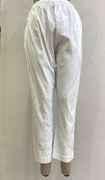 Load image into Gallery viewer, Women&#39;s Lucknowi Handcrafted Linen Cotton Chikankari Pant - HONC0170960
