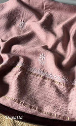Load image into Gallery viewer, Women's Lakhnavi Handcrafted Munga Silk Chikankari Kurta And Dupatta Set- HONC0285378