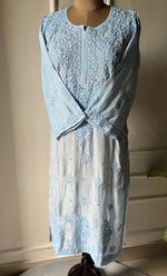 Load image into Gallery viewer, Women&#39;s Lakhnavi Handcrafted Muslin Chikankari Kurti - HONC0175657
