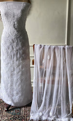 Load image into Gallery viewer, Laila Women's Lucknowi Handcrafted Faux-Georgette Chikankari Suit Material - HONC0319925