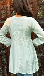 Load image into Gallery viewer, Daisha Women&#39;s Lucknowi Handcrafted Muslin Chikankari Top - HONC0234915
