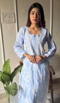 Meerab Women's Lucknowi Handcrafted Cotton Chikankari Kurti - HONC0289706