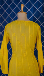 Load image into Gallery viewer, Alamzaib Women&#39;s Lucknowi Handcrafted Cotton Chikankari Anarkali Dress - HONC0212152
