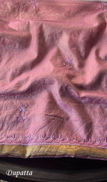 Load image into Gallery viewer, Women&#39;s Lakhnavi Handcrafted Tissue Chanderi Chikankari Suit Material - HONC0275985
