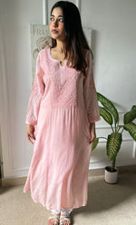 Load image into Gallery viewer, Rooh Women&#39;s Lucknowi Handcrafted Modal Cotton Chikankari Kurti - HONC0264944
