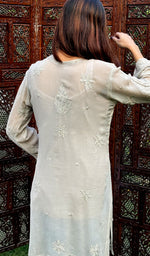 Load image into Gallery viewer, Women&#39;s Lucknowi Handcrafted Viscose Georgette Chikankari Top - HONC0227646
