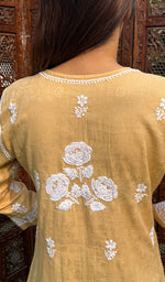 Load image into Gallery viewer, Women&#39;s Lucknowi Handcrafted Cotton Chikankari Kurti - HONC0208582
