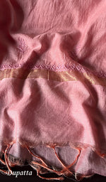 Load image into Gallery viewer, Women&#39;s Lucknowi Handcrafted Chanderi Silk Chikankari Full Suit Material - HONC0265291
