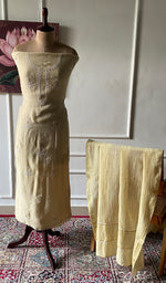 Load image into Gallery viewer, Women's Lakhnavi Handcrafted Chanderi Silk Unstitched Chikankari Full Suit - HONC0345265