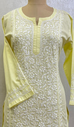 Load image into Gallery viewer, Women&#39;s Lucknowi Handcrafted Cotton Chikankari Kurti- HONC0164283
