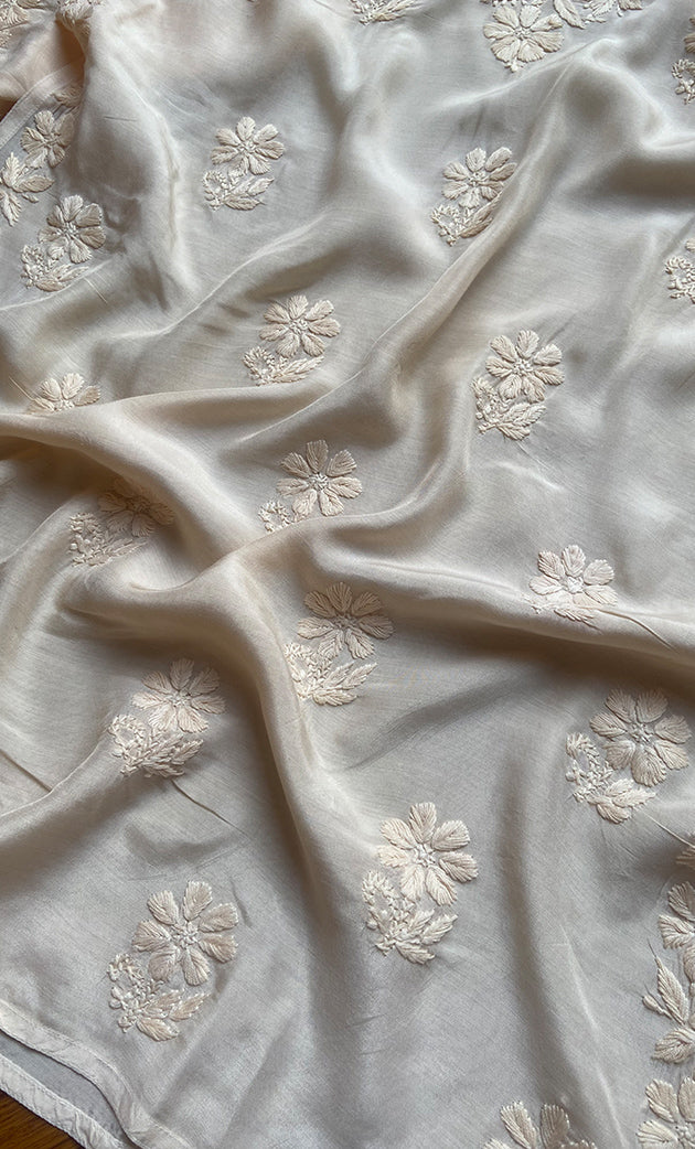 Women's Lucknowi Handcrafted Muslin  Chikankari Kurti - HONC0293322