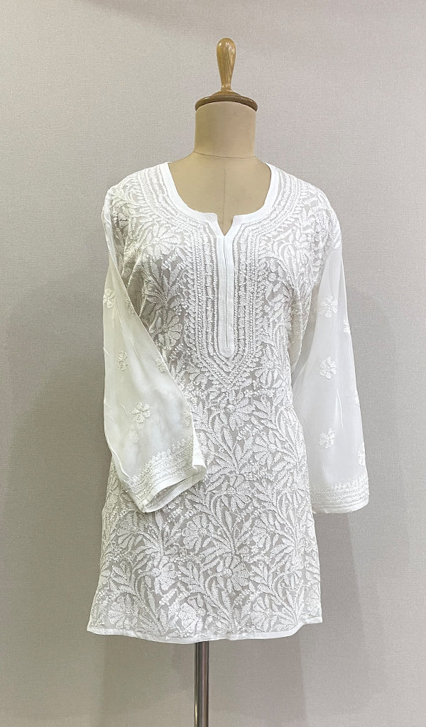 Women's Lucknowi Handcrafted Viscose Georgette Chikankari Top - HONC0199690