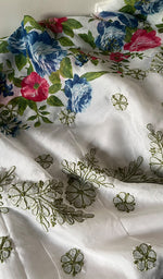 Load image into Gallery viewer, Women&#39;s Lakhnavi Handcrafted Cotton Chikankari Unstitched Kurti Fabric - HONC0284329
