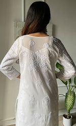 Load image into Gallery viewer, Women&#39;s Lucknowi Handcrafted Cotton Chikankari Kurti - HONC0303057

