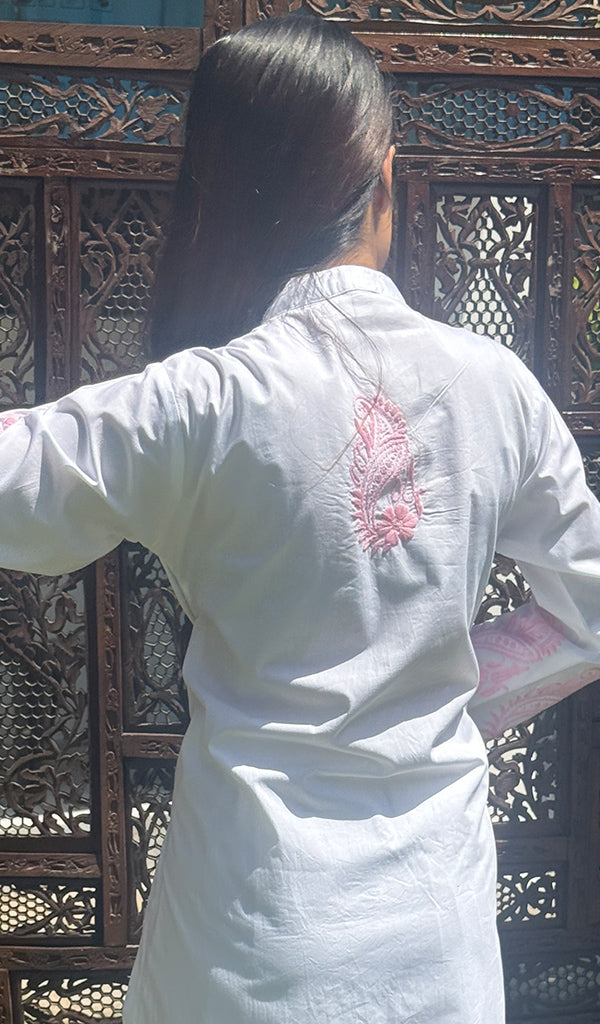 Women's Lucknowi Handcrafted Cotton Chikankari Kurti - HONC0273979