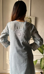 Load image into Gallery viewer, Women&#39;s Lakhnavi Handcrafted Kota Cotton Chikankari Kurti - HONC0306079
