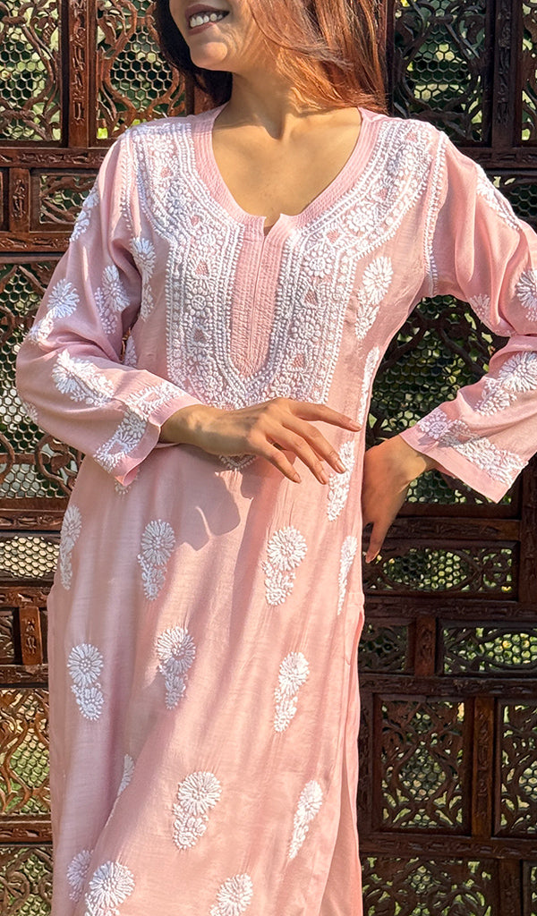 Heeba Women's Lucknowi Handcrafted Muslin Chikankari Kurti - HONC0177079