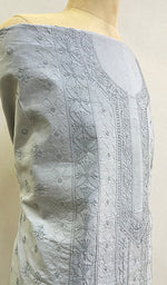 Load image into Gallery viewer, Lucknowi Handcrafted Cotton Chikankari Unstitched Men&#39;s Kurta Fabric - HONC0228271
