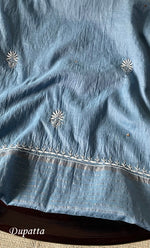 将图像加载到图库查看器中， Women&#39;s Lakhnavi Handcrafted Mul Chanderi Semi - stitched Kurta And Dupatta Set- HONC0282423
