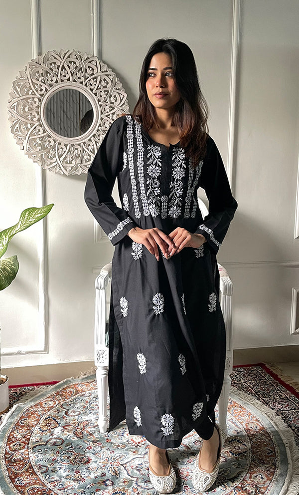 Women's Lucknowi Handcrafted Cotton Chikankari Kurti - HONC0330822